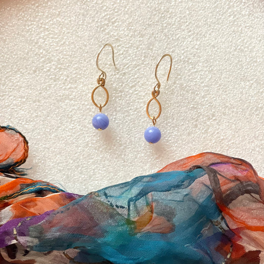 25 E27 Gold dangle with lace blue accent