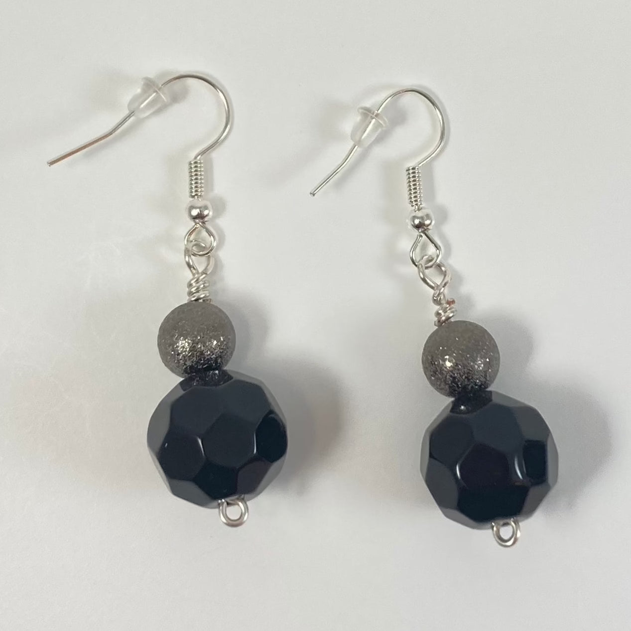 25S - Black & Silver Necklace & Earrings