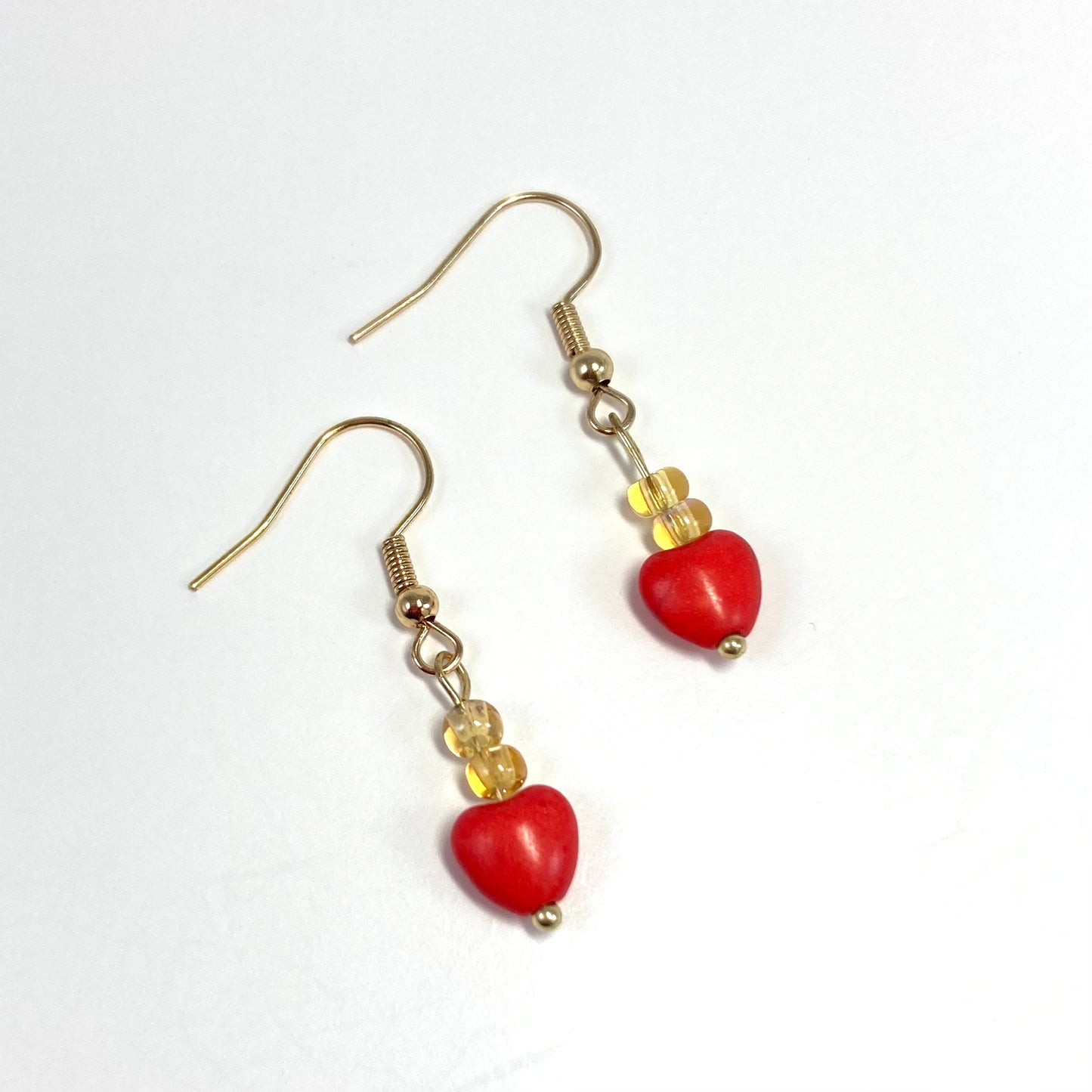 17E - Red Heart Earrings