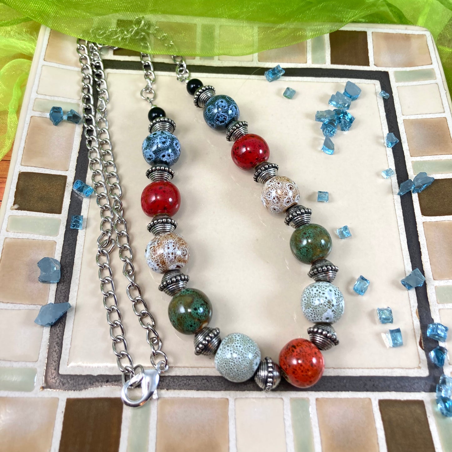 44N - Multi-Colored Bead Necklace