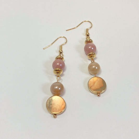 VE24-09 - Vedangle Round Sunstone Earrings