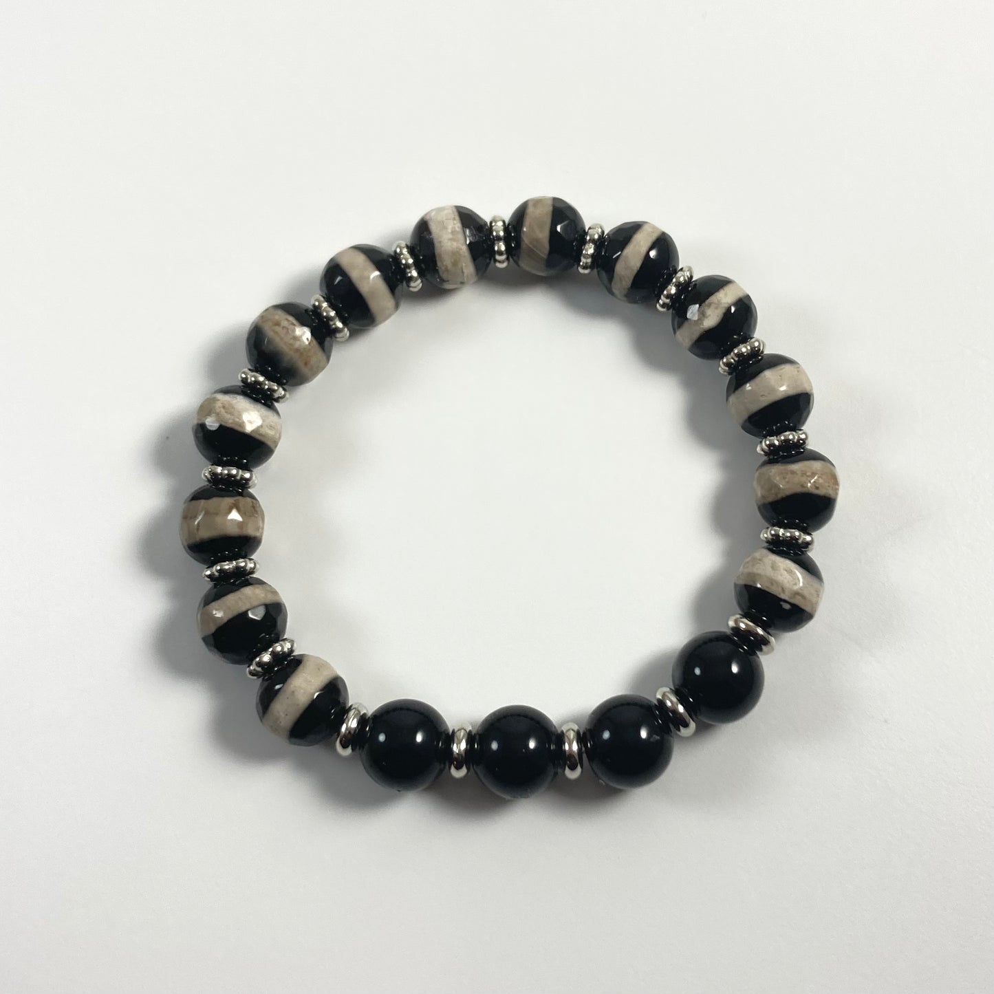 B24-29 - Black & Tan Stretch Bracelet