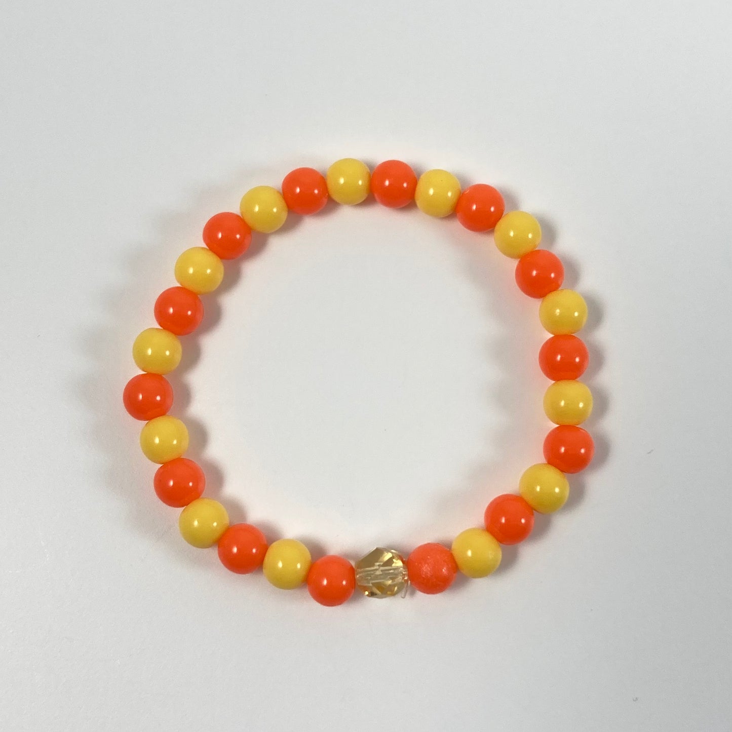 B24-GB4 - Yellow & Orange Stretch Bracelet