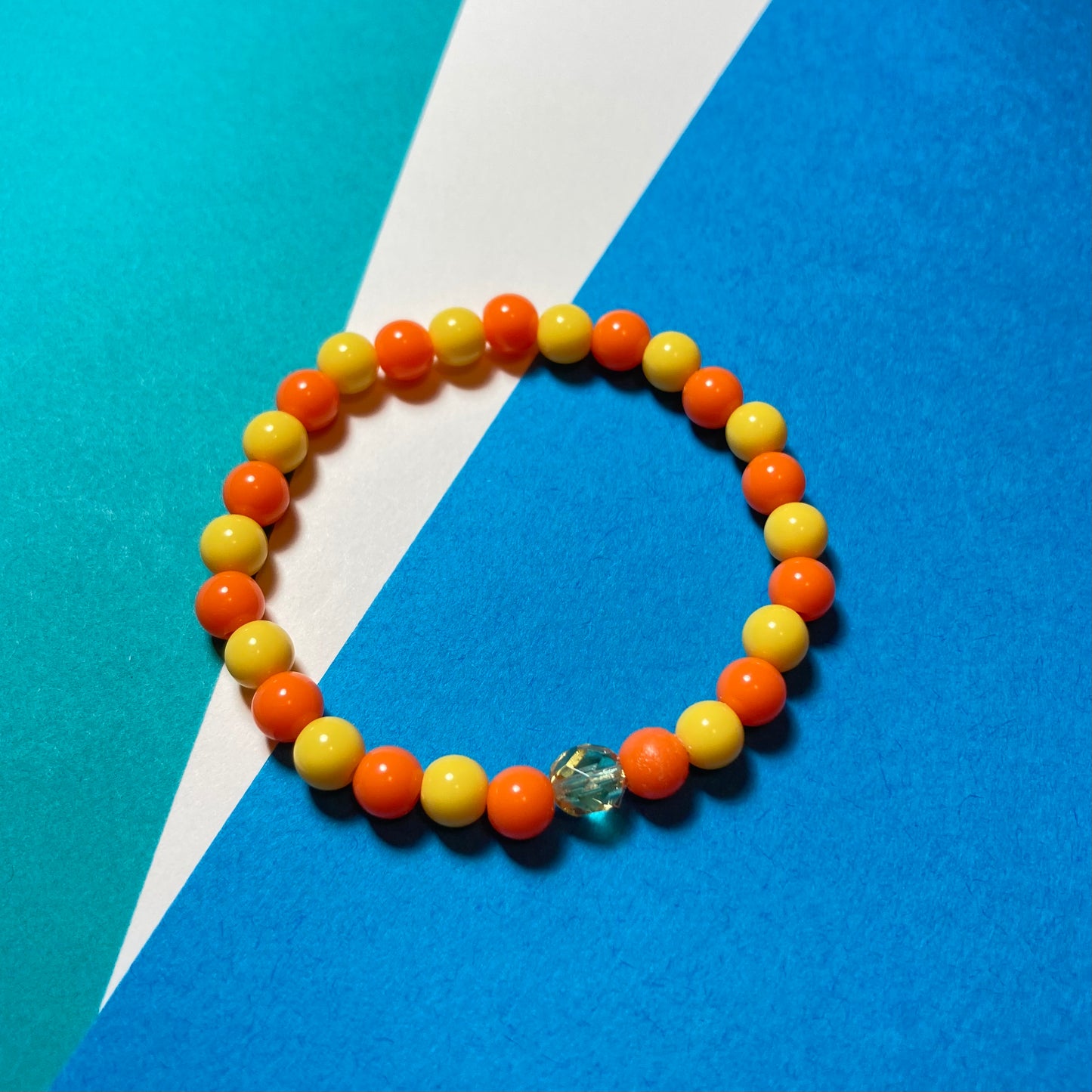 B24-GB4 - Yellow & Orange Stretch Bracelet