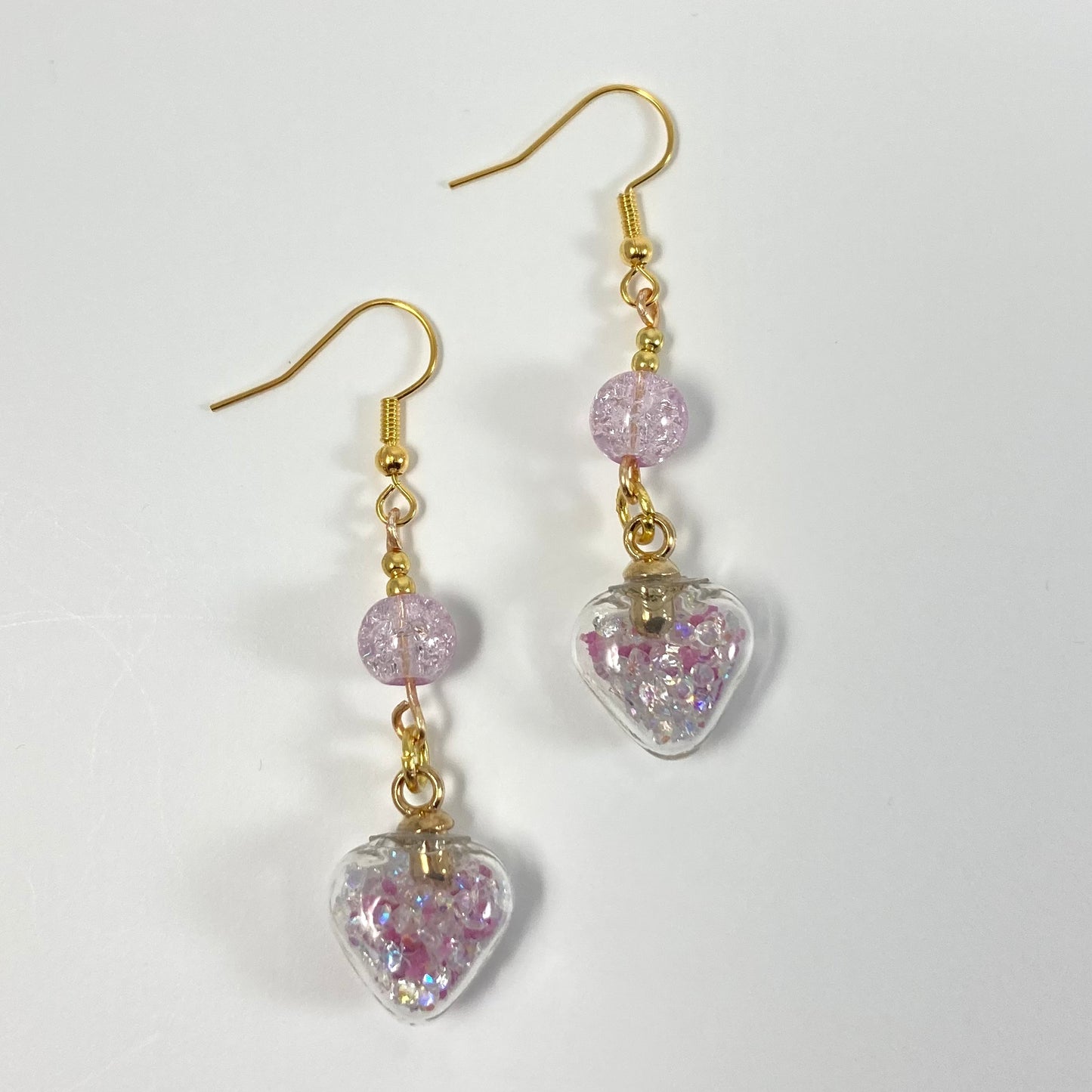 E24-FH5 - Purple Glow in the Dark Heart Earrings