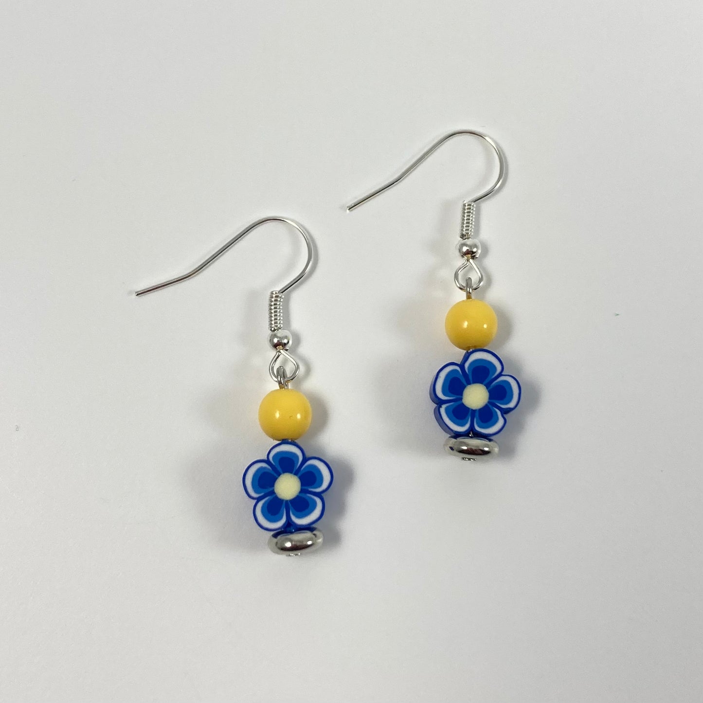 E24-YF3 - Blue & Yellow Polymer Earrings